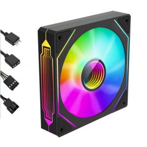 ARGB 120mm 5V 3Pin Case Fan with Infinitys Mirror Light Airflows for PC Cooling and Quiet Performances