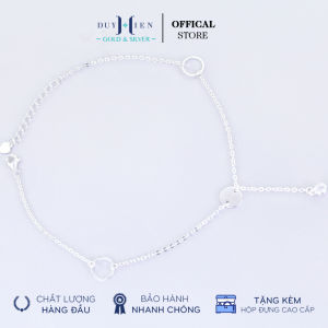 Lắc Chân Bạc Nữ Duy Hiển Nguyên Chất S990 Hình Vòng Tròn Rỗng Dây Rải Rút Thiết Kế Mới Lạ