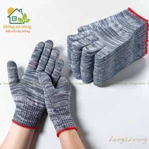 Set 6 đôi loại dầy - găng tay bảo hộ lao động sợi cotton pha co giãn chống trầy xước thoáng khí làm vườn sửa chữa