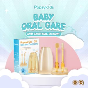 Popsykids Silicone Baby Oral Care – Pembersih Mulut Bayi Silikon / Lidah / Gusi Bayi BPA Free