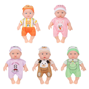 25cm Interactive Reborns Baby Dolls with Bendable Joints Early Childhood Development Comforting Toy for Toddler Gift