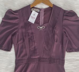 Đầm maxi form dài xếp ly 2 bên ngực kèm phụ kiện nơ rời tay phồng Misa - MS0313 (HÌNH THẬT SHOP CHỤP)