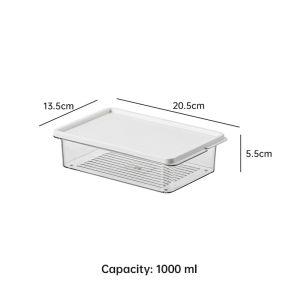 Nipiin 5PCS/SET Refrigerator Storage Box Food Container Stackable Fresh-keeping Box Food-Grade Preservation Box Multi-size