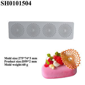 Geometric Pattern Leaves Design Lace Mat Sugar Craft Silicone Pad Dessert Fondant Cake Decorating Moulds Chocolate Molds