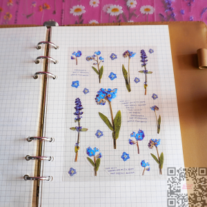 [1 Pcs/Pack] Sticker Blue Flower Pet Aesthetic DIary Journal Deco Scrapbook Murah