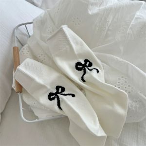 Summer Embroidery Bow Knot Short Socks Harajuku Cute Lolita Casual Ankle Socks Spring Summer Breathable Women Girls Tube Sock
