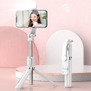 Adjustable Lengthened Selfie Stick Tripod With Fill-In Light Cellphone Bluetooth Selfie Stick Bluetooth Remote Control  Compatible With Any Phone