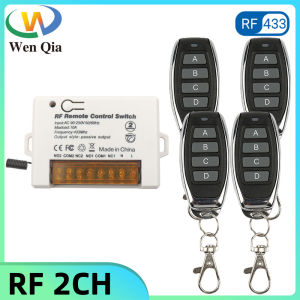 WenQia Công Tắc Điều Khiển Từ Xa Không Dây 433MHz Mô Đun Nhận Rơ Le 2CH AC 110V 220V 240V Kèm Bộ Phát
