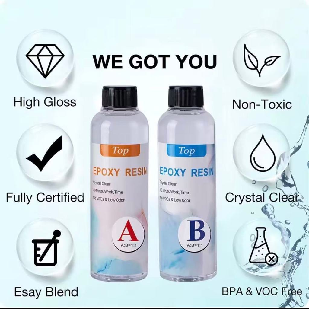 [COD]Clear Crystal Epoxy Resin Set 1:1 Ratio Jewelry Making Tabletops ...