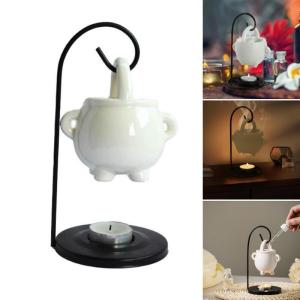 Witch Home Decors Hanging Ceramics Cauldron Essential Oil Burners and Tealight Holder for Relaxation and Stress Relief