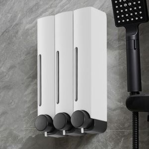 ZYHC อุปกรณ์ติดผนัง เครื่องจ่ายสบู่เหลว ใช้ซ้ำได้ 380มล. เครื่องจ่ายน้ำยาล้างมือ ง่ายต่อการกด พลาสติกทำจากพลาสติก ภาชนะเจลอาบน้ำแชมพู โลชั่นล้าง