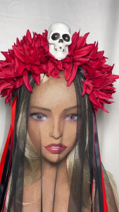 Horror Headband Lace Skull Headdress Household Decoration Supplies for Children Adults Girl Wedding Birthday Present