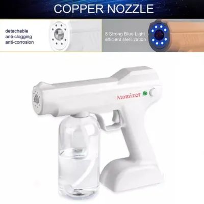 [Malaysia Stocks]800ML Wireless Nano Atomization Sanitizer Water Spray Gun Electric Sprayer Mist Disinfection Fogger Cordless Disinfectant Gun Machine Blue Light Large Steam Household Portable Mixed Vapor Rechargeable Atomizer for Car Home Office Indoor