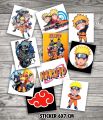 STIKER NARUTO 1 paket sticker anime naruto hokade kartun. 