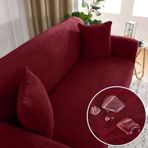 Waterproof Jacquard Sofa Covers 1/2/3/4 Seats Solid Couch Cover L Shaped Sofa Cover Protector Bench Covers