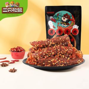 【Three Squirrels Sichuan Flavored Beef 60g 】Snacks and Snacks Spicy and Greedy Instant Beef Dried and Cooked【三只松鼠蜀香牛肉60g】零食小吃麻辣解馋即食牛肉干熟食
