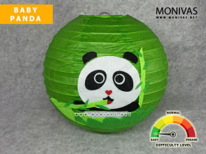 Baby Panda Paper Lantern Crafting Activity DIY Mooncake Festival Decorations (w LED Light n Handle)