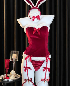 U Gonna S Đồ lót giáng sinh cho nữ đồ ngủ màu đỏ không tay Bodycon v-cổ hở lưng nâng ngực thời trang đàn hồi ngủ bên 2025 thiết kế mới quà tặng cho bạn gái