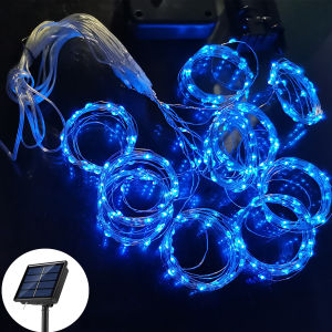 【Ready Stock】3*3M LED Outdoor Solar Lamp String Lights Curtain Light Garland for Party Wedding New Year Christmas Decorations Solar Garden Fairy Light Waterproof