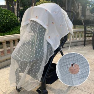 Baby Stroller Cover Breathable Mesh Mosquitoes Net Gauze Sunshade Windshield Sunscreen Curtain 130 x 100cm