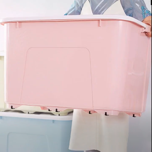 56L/66L Movable storage box with wheels Sweet Home [Bundle of 2]