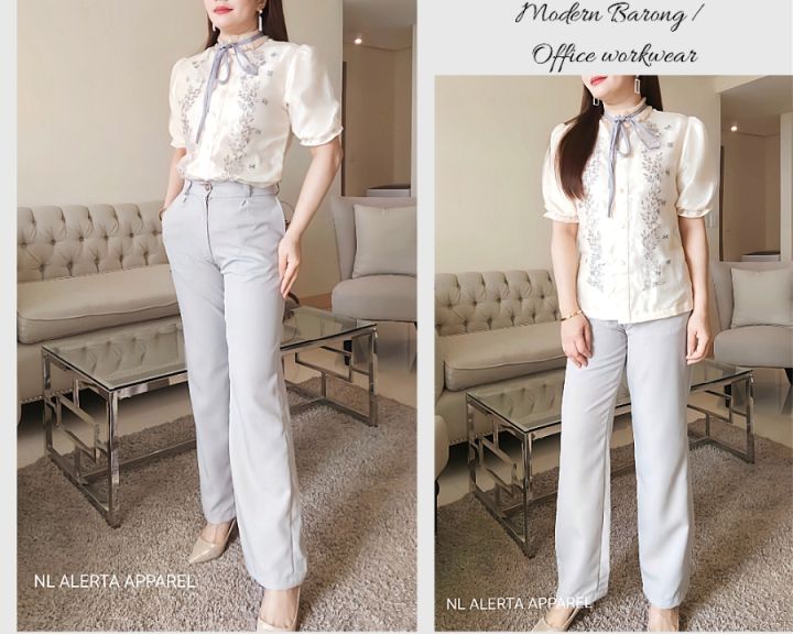 MODERN FILIPINIANA BARONG FOR WOMEN WITH TIE Lazada PH