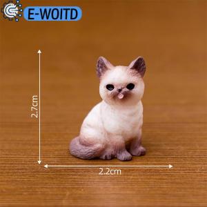 E-WOITD Mini Cat Ornament Cartoon Kitten Micro Landscape Dollhouse Model Car Interior Home Desktop Decoration