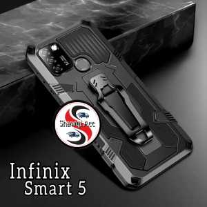 Case Infinix Smart 5 Casing Armor Belt Clip Kick Standing Cover Hardcase Robot