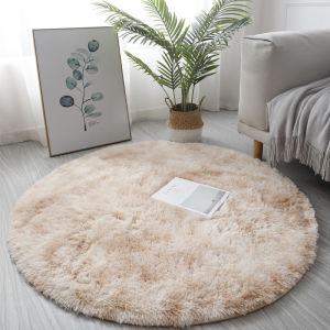 Circular minimalist Nordic style fluffy carpet home bedroom living room floor mat
