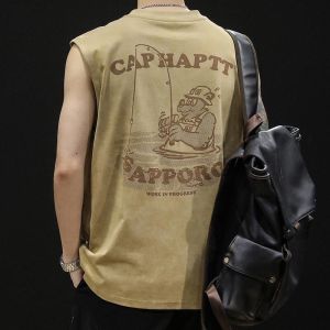 Fashion Summer Mens Loose Versatile Sports Fitness Sleeveless T-shirt Fashion Sport Vest for Men