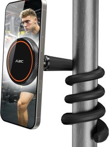 A2C Flexible Gooseneck Phone Holder for iPhone Magsafe Long Arm Gym Magnetic Phone Holder for Treadmill Peloton Portable Fitness Home Gym Accessory Phone Mount for Stroller/ping/Golf Cart/Desk