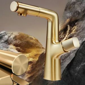 LSMSMAVDS Multifunction Pull Out Basin Sink Faucet 3Modes Liftable Lift Up And Down Faucet Pullout -proof Deck Mounted Mixer Tap Bathroom