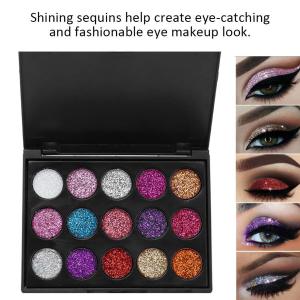 Eyeshadow Palette 15 Colors Glitter Eyeshadow Palette for Cosplay Makeup Eye Makeup Shining Eye Shadow Cosmetic Powder Suitable for Daily and Professional Makeup