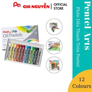 Sáp Màu Dầu Pentel Oil Pastel 12 màu PHN-12 | Màu Sắc Tươi Sáng | Gia Nguyễn - Pentel