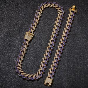 Cliber ฮิปฮอป 15 มิลลิเมตร B Ling เย็นออกคริสตัลคิวบาปู rhinestone ไมอามี่เพทายผู้ชายสร้อยคอสร้อยข้อมือสําหรับผู้ชายเครื่องประดับ 8/16/18/20/24in/30in