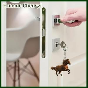 Hmeme 2D Acrylic Horses Keychain Key Ring Decoration Animal Backpack Pendant Birthday Party Accessories