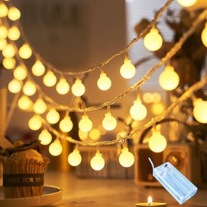 Upgrade 10M 80LED Ball Lights Battery & USB Light 2 in 1 Fairy String Lights For Camping Party Decoration Light Ball-shaped LED Garland Light 10M USB Battery Outdoor Lamp Garden Decoration Wedding Christmas