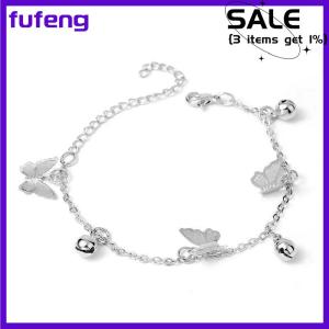 fufeng Fashion Pretty Butterfly Bell Pendant Chain Bracelet Exquisite Charm Adjustable Wedding Bangle Cute Women Lady Jewelry Party Gift