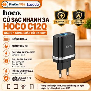 Củ sạc nhanh Hoco C39 2 cổng USB 2.4A có đồng hồ đo dòng điện tương thích nhiều thiết bị