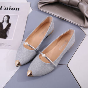 StrideShop Fashion Slip-On Doll Shoes for Women Wedding Formal Office Wear for Stylish Footwear Doll Shoes Slip Flat Pointed Shoes Ladies Shoes (add one size)#162