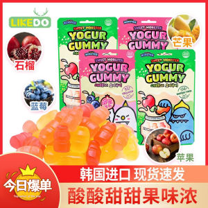 【Huadong Store】韩国进口食品涞可 混合糖果酸奶芒果苹果石榴蓝莓味qq橡皮软糖ลูกอมคละรส-60g
