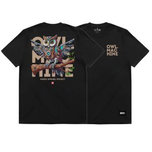 Raden Skygo T-shirt Owl Machine R059 Jet Black