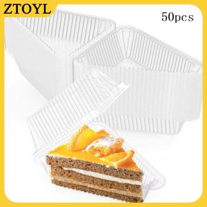 ZTOYL 50 100pcs bánh lát container rõ ràng tam giác tráng miệng hộp tái sử dụng thực phẩm đóng gói hộp Stackable bánh sandwich chủ cho trái cây bánh