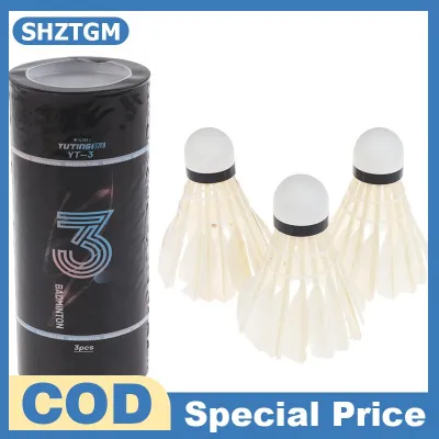SHZTGM ลูกแบดมินตัน3 6ชิ้นลูกขนไก่ขนห่านสีขาวบินคงทนคงทนลูกขนไก่ฝึกซ้อมกลางแจ้ง