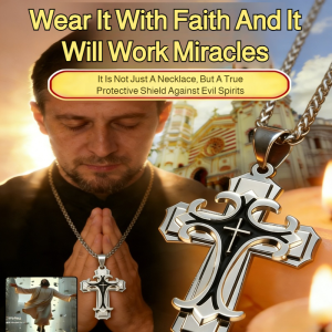 Fashion Necklace for Men and Women Durable Steel Cross Pendant Water Resistant Accessory for Social Events and Daily Life