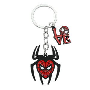 Marvel Spiderman Model Keychain Avengers Superhero Spider Man Key Chain Cartoon Figure Keyrings Accessories for Bag Ornament