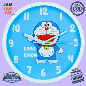 Jam Dinding Analog Hiasan Dinding Anak Anak BestSeller Karakter NN1101 Unik Doraemon Biru Original