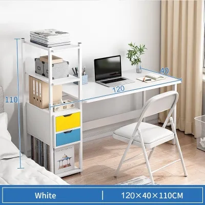 Study Table with Shelf Computer Table with Rack Writing Desk Office Table Leaning Desk with Shelves
