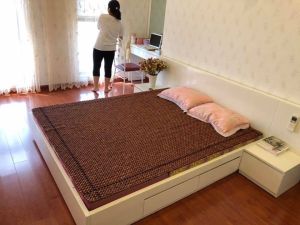 Chiếu Gỗ Mian  Chiếu Hạt Gỗ Hương Đỏ Cao Cấp Hạt 1.2cm  ( Video - Hình thật )