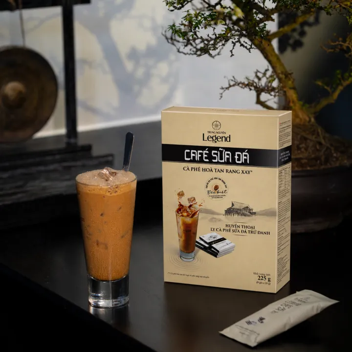 Trung Nguyên Legend - Cà phê hoà tan rang xay 3in1 Cafe sữa đá - Hộp 9 gói x 25gr